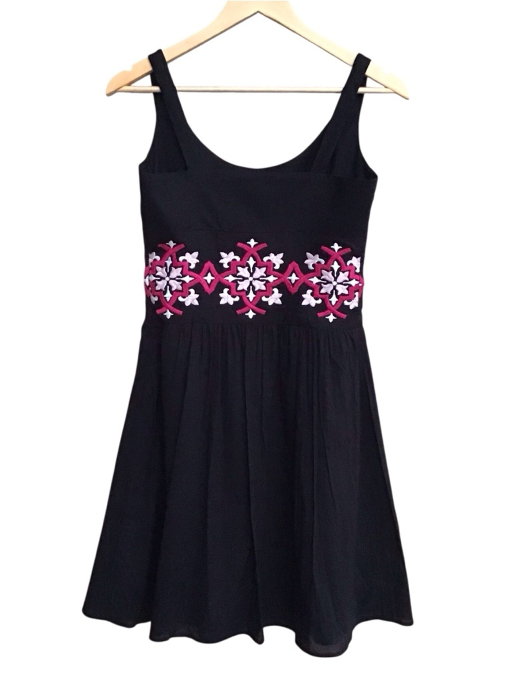 INC International Concept Black Pink Embroidered Sleeveless Mini Dress NEW